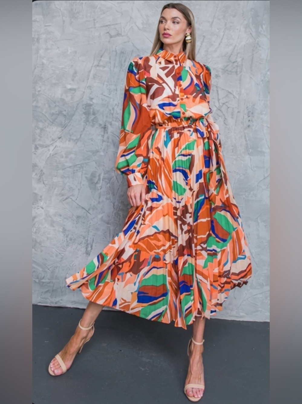 Flying Tomato maxi dress Bright Label on Multicolor Fabric size L